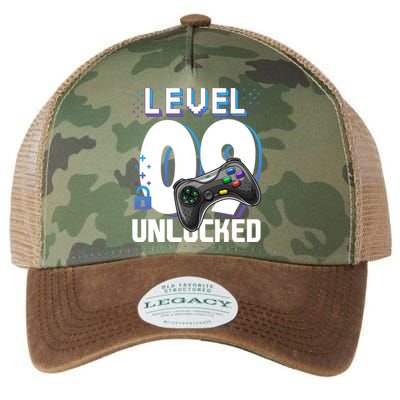 Level 9 Unlocked Funny Video Gamer 9th Birthday Gift For Gamers Legacy Tie Dye Trucker Hat