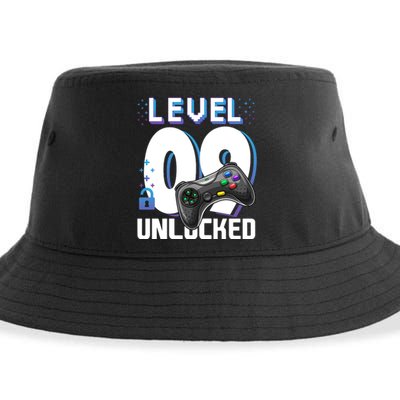 Level 9 Unlocked Funny Video Gamer 9th Birthday Gift For Gamers Sustainable Bucket Hat