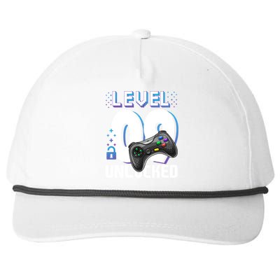 Level 9 Unlocked Funny Video Gamer 9th Birthday Gift For Gamers Snapback Five-Panel Rope Hat