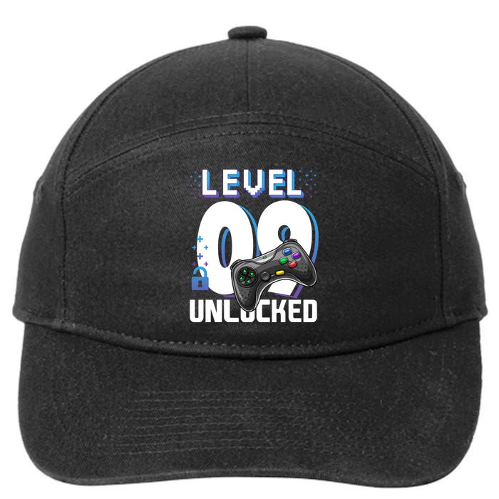 Level 9 Unlocked Funny Video Gamer 9th Birthday Gift For Gamers 7-Panel Snapback Hat