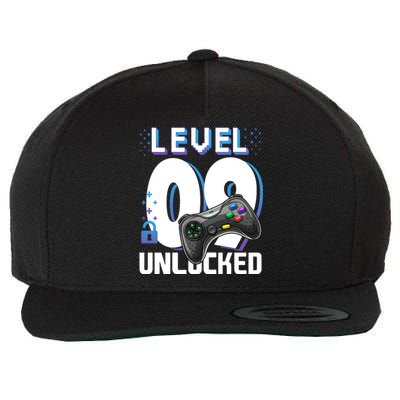 Level 9 Unlocked Funny Video Gamer 9th Birthday Gift For Gamers Wool Snapback Cap