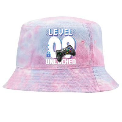 Level 9 Unlocked Funny Video Gamer 9th Birthday Gift For Gamers Tie-Dyed Bucket Hat