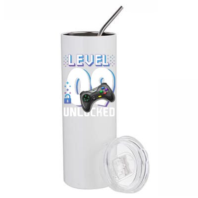 Level 9 Unlocked Funny Video Gamer 9th Birthday Gift For Gamers Stainless Steel Tumbler