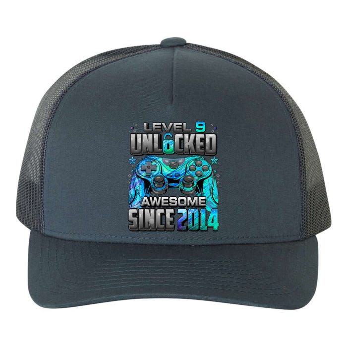 Level 9 Unlocked Awesome Since 2014 9th Birthday Gaming Yupoong Adult 5-Panel Trucker Hat