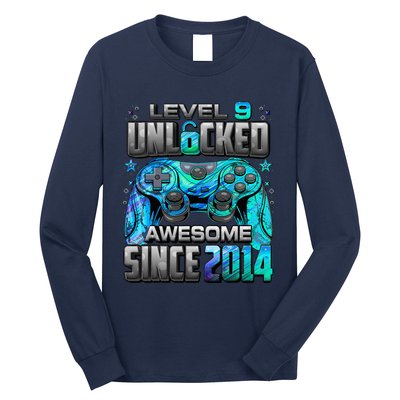 Level 9 Unlocked Awesome Since 2014 9th Birthday Gaming Long Sleeve Shirt