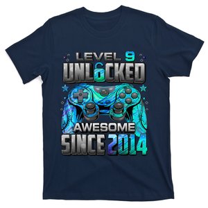 Level 9 Unlocked Awesome Since 2014 9th Birthday Gaming T-Shirt