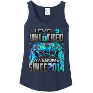 Level 9 Unlocked Awesome Since 2014 9th Birthday Gaming Ladies Essential Tank