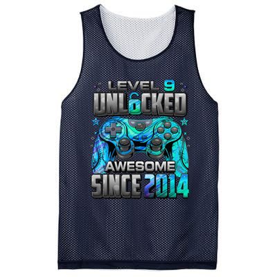 Level 9 Unlocked Awesome Since 2014 9th Birthday Gaming Mesh Reversible Basketball Jersey Tank