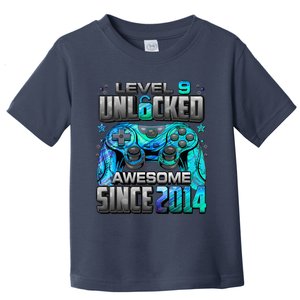 Level 9 Unlocked Awesome Since 2014 9th Birthday Gaming Toddler T-Shirt