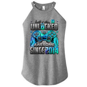 Level 9 Unlocked Awesome Since 2014 9th Birthday Gaming Women’s Perfect Tri Rocker Tank