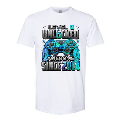 Level 9 Unlocked Awesome Since 2014 9th Birthday Gaming Softstyle® CVC T-Shirt