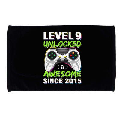 Level 9 Unlocked Awesome Since 2015 9th Birthday Gaming Boy Microfiber Hand Towel