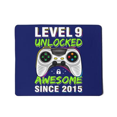 Level 9 Unlocked Awesome Since 2015 9th Birthday Gaming Boy Mousepad