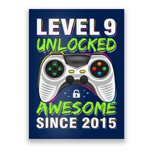 Level 9 Unlocked Awesome Since 2015 9th Birthday Gaming Boy Poster