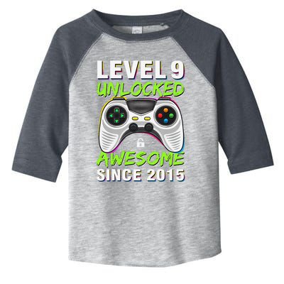 Level 9 Unlocked Awesome Since 2015 9th Birthday Gaming Boy Toddler Fine Jersey T-Shirt