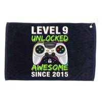 Level 9 Unlocked Awesome Since 2015 9th Birthday Gaming Boy Grommeted Golf Towel