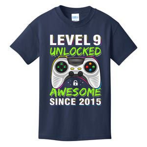 Level 9 Unlocked Awesome Since 2015 9th Birthday Gaming Boy Kids T-Shirt