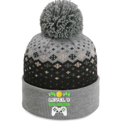 Level 9 Unlocked Funny 9 Year Old Gamer Birthday The Baniff Cuffed Pom Beanie