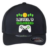 Level 9 Unlocked Funny 9 Year Old Gamer Birthday Flexfit Unipanel Trucker Cap