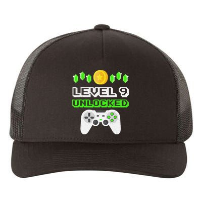 Level 9 Unlocked Funny 9 Year Old Gamer Birthday Yupoong Adult 5-Panel Trucker Hat