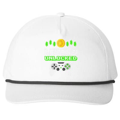 Level 9 Unlocked Funny 9 Year Old Gamer Birthday Snapback Five-Panel Rope Hat