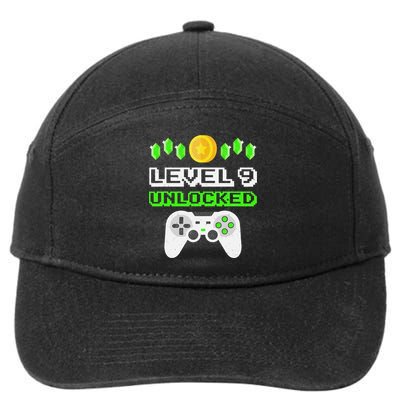 Level 9 Unlocked Funny 9 Year Old Gamer Birthday 7-Panel Snapback Hat