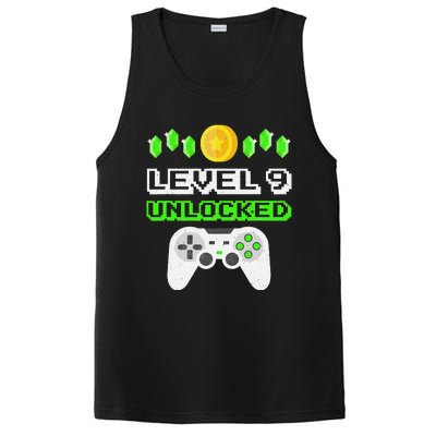 Level 9 Unlocked Funny 9 Year Old Gamer Birthday PosiCharge Competitor Tank