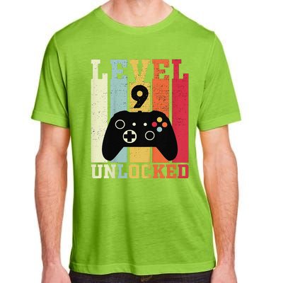 Level 9 Unlocked Funny Video Gamer 9th Birthday Gift Adult ChromaSoft Performance T-Shirt