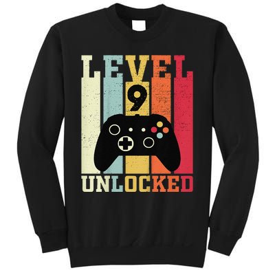 Level 9 Unlocked Funny Video Gamer 9th Birthday Gift Sweatshirt