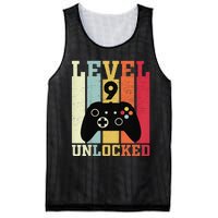 Level 9 Unlocked Funny Video Gamer 9th Birthday Gift Mesh Reversible Basketball Jersey Tank