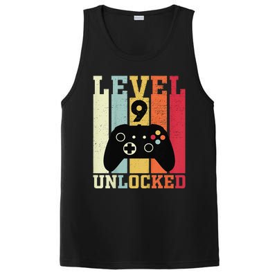 Level 9 Unlocked Funny Video Gamer 9th Birthday Gift PosiCharge Competitor Tank