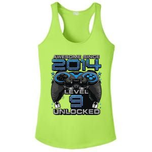 Level 9 Unlocked Awesome Since 2014 9th Birthday Gaming Ladies PosiCharge Competitor Racerback Tank