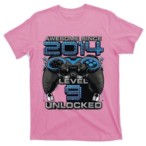 Level 9 Unlocked Awesome Since 2014 9th Birthday Gaming T-Shirt