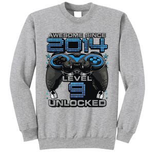 Level 9 Unlocked Awesome Since 2014 9th Birthday Gaming Sweatshirt