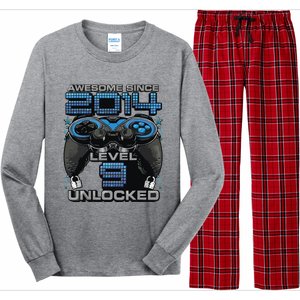 Level 9 Unlocked Awesome Since 2014 9th Birthday Gaming Long Sleeve Pajama Set