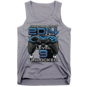 Level 9 Unlocked Awesome Since 2014 9th Birthday Gaming Tank Top