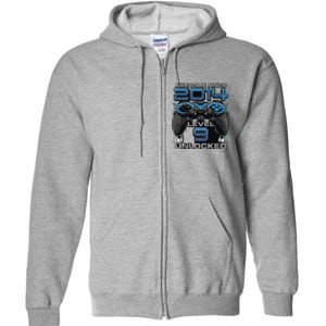 Level 9 Unlocked Awesome Since 2014 9th Birthday Gaming Full Zip Hoodie