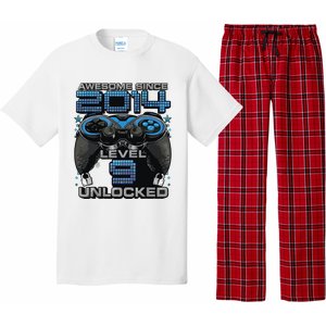 Level 9 Unlocked Awesome Since 2014 9th Birthday Gaming Pajama Set