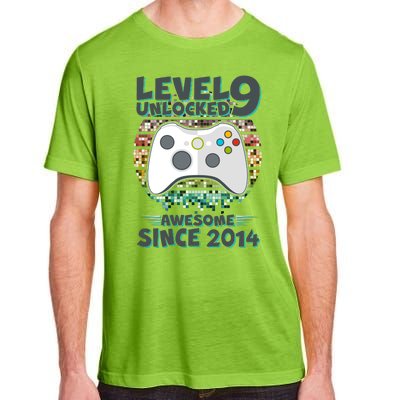 Level 9 Unlocked Awesome Since 2014 Gamer Birthday Adult ChromaSoft Performance T-Shirt