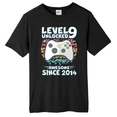 Level 9 Unlocked Awesome Since 2014 Gamer Birthday Tall Fusion ChromaSoft Performance T-Shirt