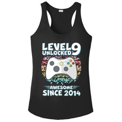 Level 9 Unlocked Awesome Since 2014 Gamer Birthday Ladies PosiCharge Competitor Racerback Tank