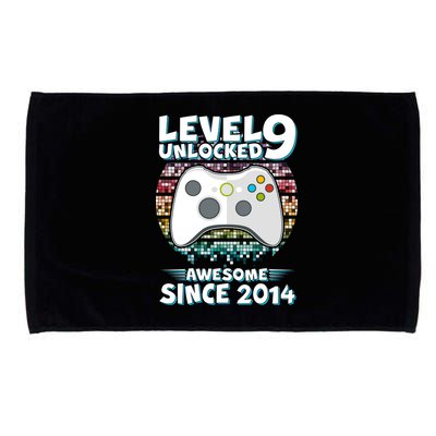 Level 9 Unlocked Awesome Since 2014 Gamer Birthday Microfiber Hand Towel