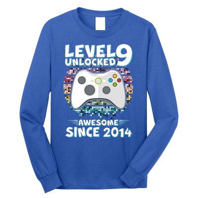 Level 9 Unlocked Awesome Since 2014 Gamer Birthday Long Sleeve Shirt