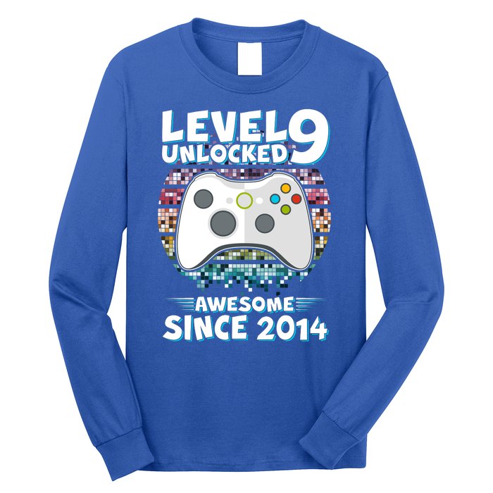 Level 9 Unlocked Awesome Since 2014 Gamer Birthday Long Sleeve Shirt