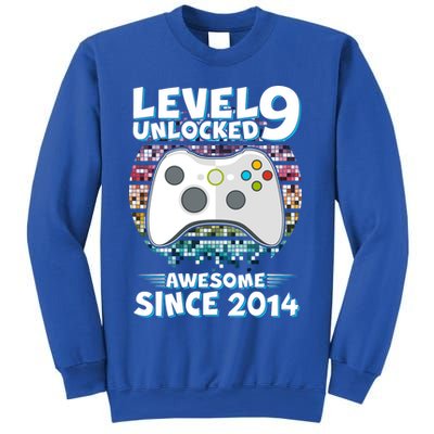 Level 9 Unlocked Awesome Since 2014 Gamer Birthday Sweatshirt