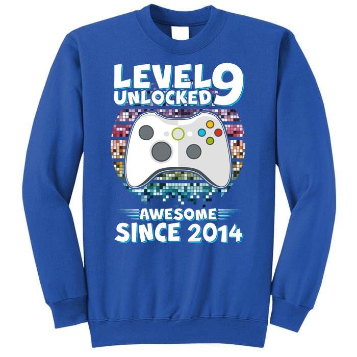 Level 9 Unlocked Awesome Since 2014 Gamer Birthday Sweatshirt