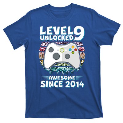 Level 9 Unlocked Awesome Since 2014 Gamer Birthday T-Shirt