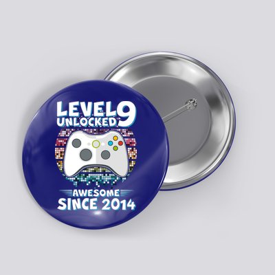 Level 9 Unlocked Awesome Since 2014 Gamer Birthday Button