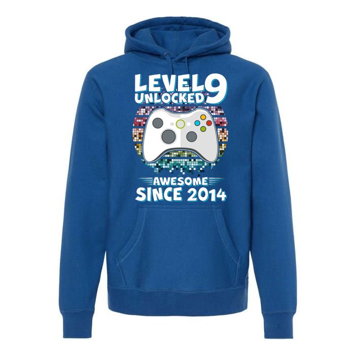 Level 9 Unlocked Awesome Since 2014 Gamer Birthday Premium Hoodie