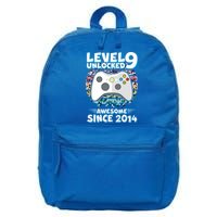 Level 9 Unlocked Awesome Since 2014 Gamer Birthday 16 in Basic Backpack
